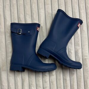 Hunter Deep Blue Rain Boots